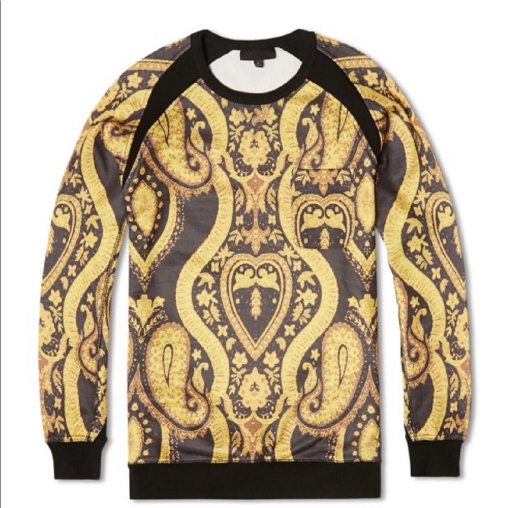 Black Scale Long Sleeve Print Pullover Sweatshirt M